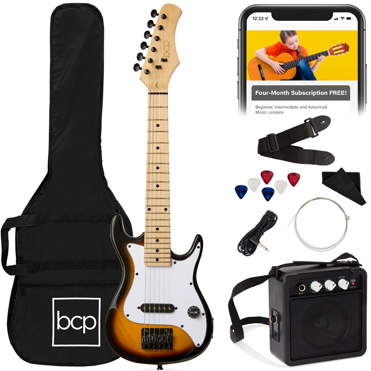 Best Choice Products 30in Kids Electric Guitar Beginner Starter Kit w/ 5W Amplifier, Strap, Case